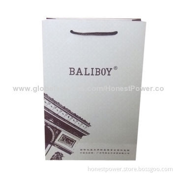 Paper Shopping Bag with Offset Printing, Customized Sizes/Designs Accepted